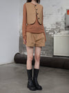 INTO THE EAST 25 Autumn/Winter Grainy Layered Short Casual Pants ITE-E1DGSS027CM20PT-TUO Camel